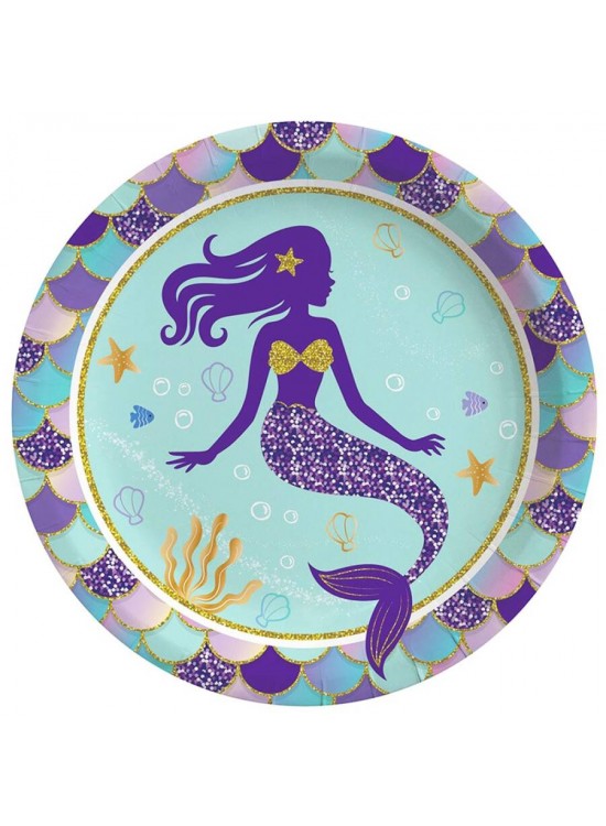 Karton Tabak Deniz Kızı 23cm 8li