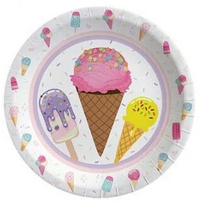 Karton Tabak Dondurma Tema Lisanslı 23cm 8 Li