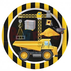 Karton Tabak İnşaat Temalı  23cm 8 Li