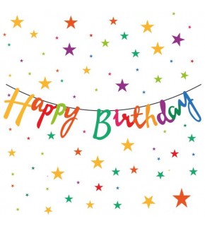 Karton Yazı Happy Birthday Kaligrafi Banner