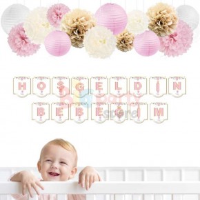 Karton Yazı Lüks Hoşgeldin Bebeğim Varaklı