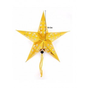 Karton Yıldız 3D Hologramlı 15cm Altın