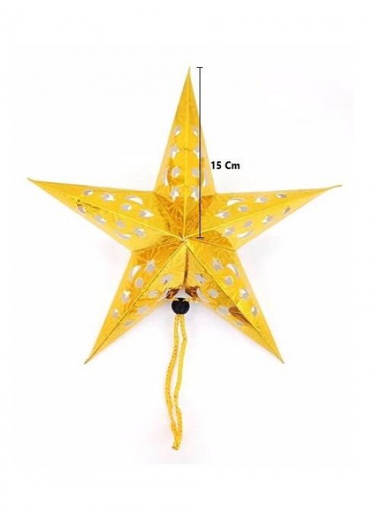 Karton Yıldız 3D Hologramlı 15cm Altın Karton Yıldız 3D Hologramlı 15cm Altın