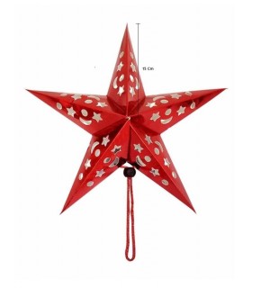 Karton Yıldız 3D Hologramlı 15cm Kırmızı