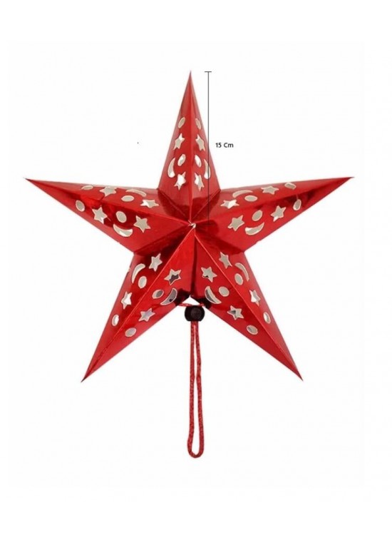 Karton Yıldız 3D Hologramlı 15cm Kırmızı