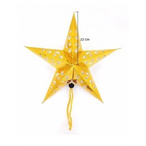 Karton Yıldız 3D Hologramlı 22cm Altın