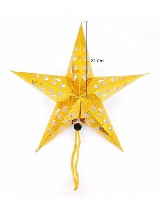 Karton Yıldız 3D Hologramlı 22cm Altın Karton Yıldız 3D Hologramlı 22cm Altın