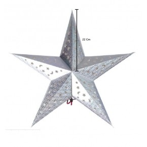 Karton Yıldız 3D Hologramlı 22cm Gümüş