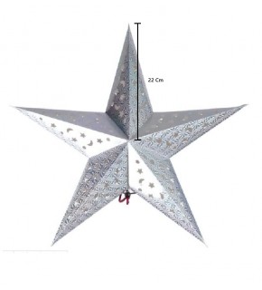Karton Yıldız 3D Hologramlı 22cm Gümüş
