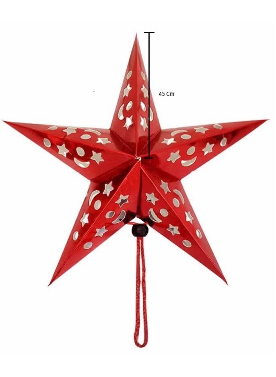 Karton Yıldız 3D Hologramlı 22cm Kırmızı Karton Yıldız 3D Hologramlı 22cm Kırmızı