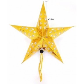 Karton Yıldız 3D Hologramlı 45cm Altın