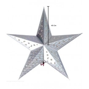 Karton Yıldız 3D Hologramlı 45cm Gümüş