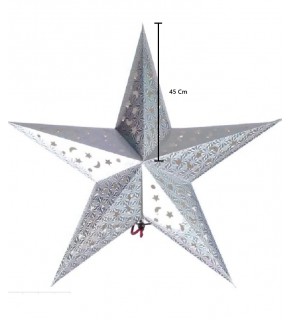 Karton Yıldız 3D Hologramlı 45cm Gümüş