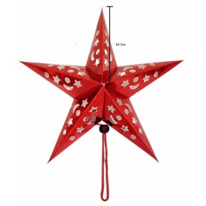 Karton Yıldız 3D Hologramlı 45cm Kırmızı