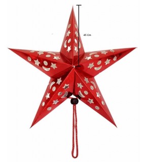 Karton Yıldız 3D Hologramlı 45cm Kırmızı
