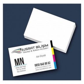 Kartvizit 350 gr Mat Kuşe Tek Yüz 4 Renk Mat Selefonlu 8,3x5,1 cm 1.000 Adet