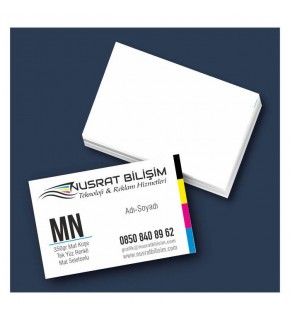 Kartvizit 350 gr Mat Kuşe Tek Yüz 4 Renk Mat Selefonlu 8,3x5,1 cm 1.000 Adet