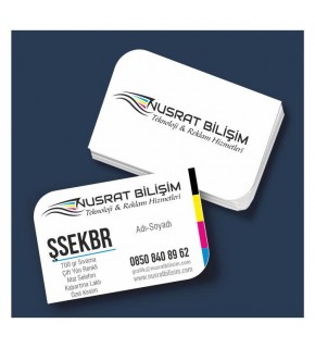 Kartvizit 700 gr Sek Sıvama Mat Selefon Kabartma Laklı Çift Yüz 4 Renk Özel Kesim 8,3x5,1 cm 1.000 Adet