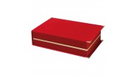 KAŞMİR KIRMIZI KADİFE PLAKET KUTUSU (14X24 CM)