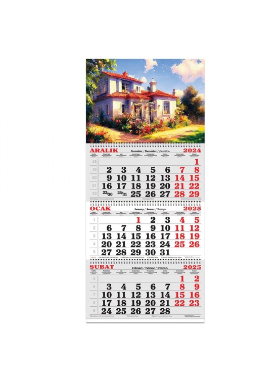 Keskin Color 3 Aylık Spr Jumbo Denizci Takvim-Kırevi 2025