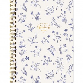 Keskin Color Akademik Ajanda Spiralli Mavi Çiçekler 17x24 830226-99