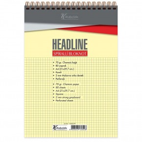 Keskin Color Bloknot Karton Kapak Spiralli Headline A4 80 Yp.Kar
