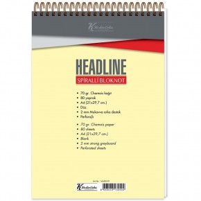 Keskin Color Bloknot Karton Kapak Spiralli Headline A4 80 YP Çiz