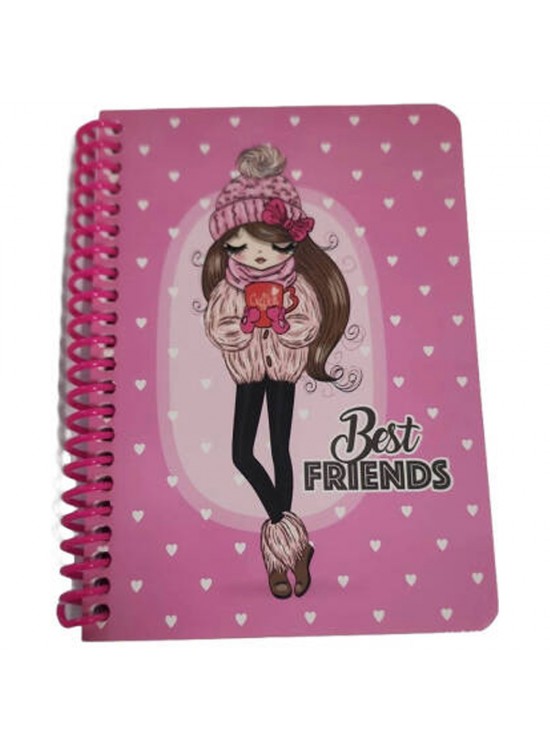 Keskin Color Bloknot Spiralli Best Friend A6 80 YP Çizgili 140400-99