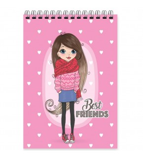 Keskin Color Bloknot Spiralli Best Friends A7 42 YP Kareli 140101-99