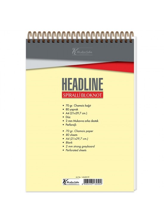 Keskin Color Bloknot Spiralli Headline Karton Kapak A5 80 YP Kareli 145432-99 Keskin Color Bloknot Spiralli Headline Karton Kapak A5 80 YP Kareli 145432-99