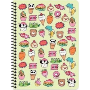 Keskin Color Defter Plastik Kapak Spiralli Sweet 16,5x22,5 80 YP Kar.