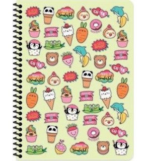 Keskin Color Defter Plastik Kapak Spiralli Sweet 16,5x22,5 80 YP Kar.
