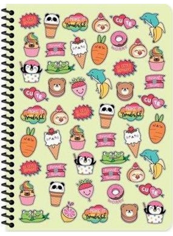 Keskin Color Defter Plastik Kapak Spiralli Sweet 16,5x22,5 80 YP Kar.
