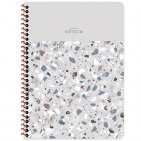 Keskin Color Defter Plastik Kapak Spiralli Terazzo 16,5x22,5 80 YP Kar.