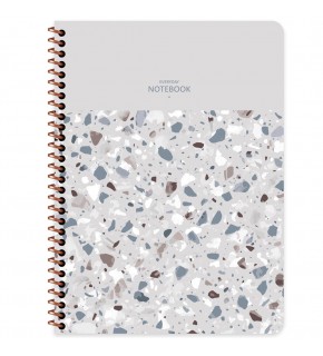 Keskin Color Defter Plastik Kapak Spiralli Terazzo 16,5x22,5 80 YP Kar.