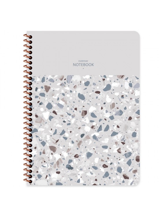 Keskin Color Defter Plastik Kapak Spiralli Terazzo 16,5x22,5 80 YP Kar.