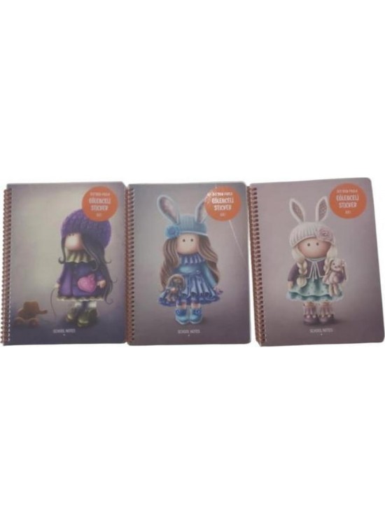 Keskin Color Defter Karton Kapak Spiralli Tilda 16,5x22,5 80 YP Kareli 387642-99