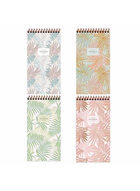 Keskin Color Defter Karton Kapak Spiralli La Plume Leaves 10x19 80 YP Çiz