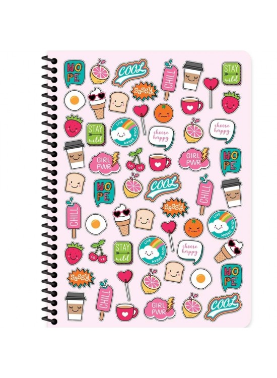 Keskin Color Defter Plastik Kapak Spiralli Sweet 16,5x22,5 80 YP Çiz.333091-99