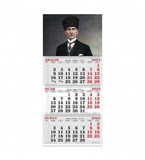 Keskin Color Denizci Takvim 3 Aylık Spiralli Jumbo Atatürk 1 2026