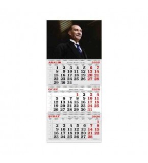 Keskin Color Denizci Takvim 3 Aylık Spiralli Jumbo Atatürk 2 2026