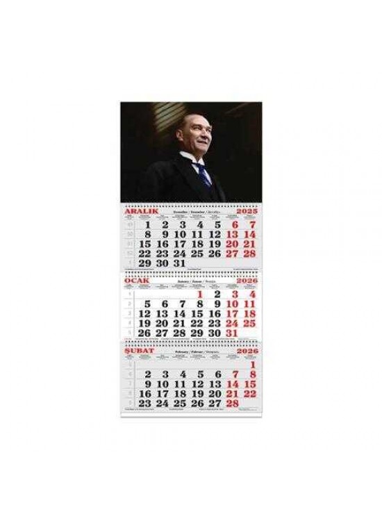 Keskin Color Denizci Takvim 3 Aylık Spiralli Jumbo Atatürk 2 2026
