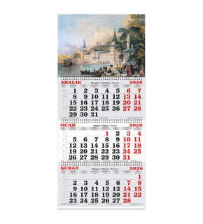 Keskin Color Denizci Takvim 3 Aylık Spiralli Jumbo Gravür 2026