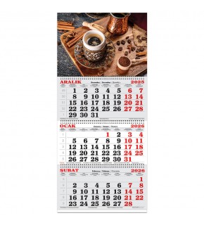 Keskin Color Denizci Takvim 3 Aylık Spiralli Jumbo Kahve 2026