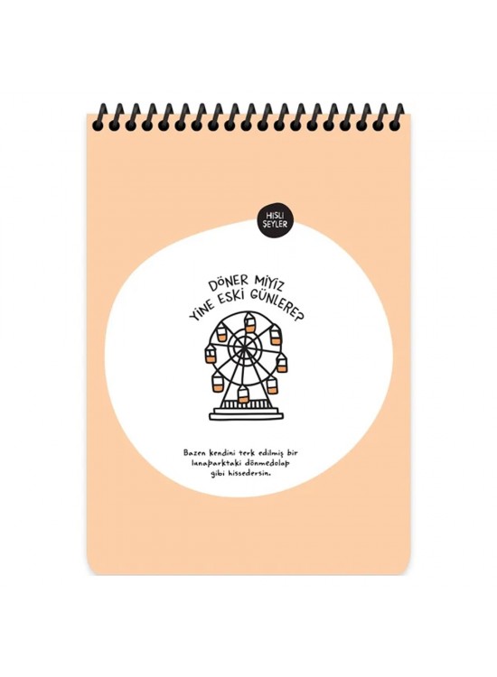 Keskin Color Hisli Şeyler A5 80 YP Çizgili Üstten Spiralli Karton Kapak Not Defteri - Döner Miyiz Yine Eski Günlere