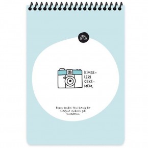 Keskin Color Hisli Şeyler A5 80 YP Çizgili Üstten Spiralli Karton Kapak Not Defteri - Kimseleri Çekemem