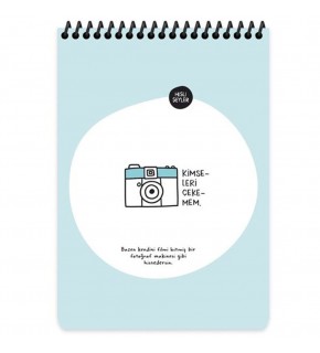 Keskin Color Hisli Şeyler A5 80 YP Çizgili Üstten Spiralli Karton Kapak Not Defteri - Kimseleri Çekemem