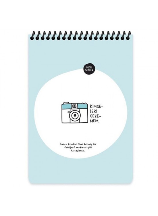 Keskin Color Hisli Şeyler A5 80 YP Çizgili Üstten Spiralli Karton Kapak Not Defteri - Kimseleri Çekemem