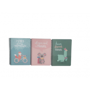 Keskin Color Karton Kapak Spiralli Hayvanlar Defter 16,5x22,5 80 YP Kar.