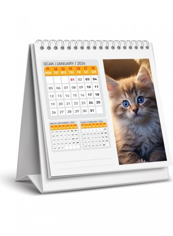 Keskin Color Masa Takvimi Kare Kediler 2026 Keskin Color Masa Takvimi Kare Kediler 2026